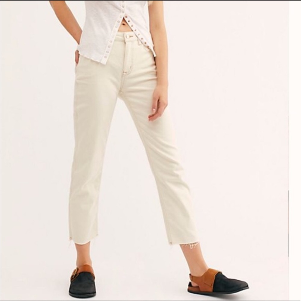 FREE PEOPLE CRVY VINTAGE HIGH RISE TAPERED JEANS